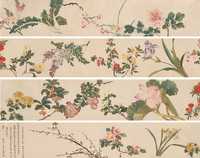 骆绮兰 丙午（1786年）作 花卉图 卷